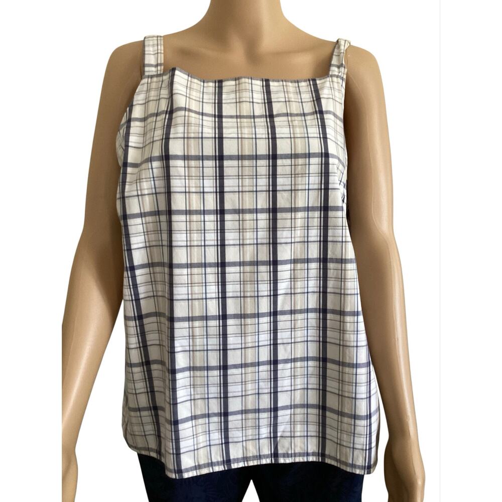 Vintage Sonoma Jeans Co Plaid Square Neck Tank Top Women's Size XL